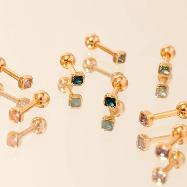 Birthstone Stud Earrings - Image 2